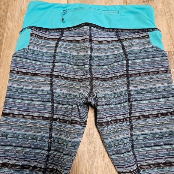 Lululemon Pace Rival Crop Space Dye Twist Naval Blue Peacock Womens 4 Athliesure - Picture 8 of 14